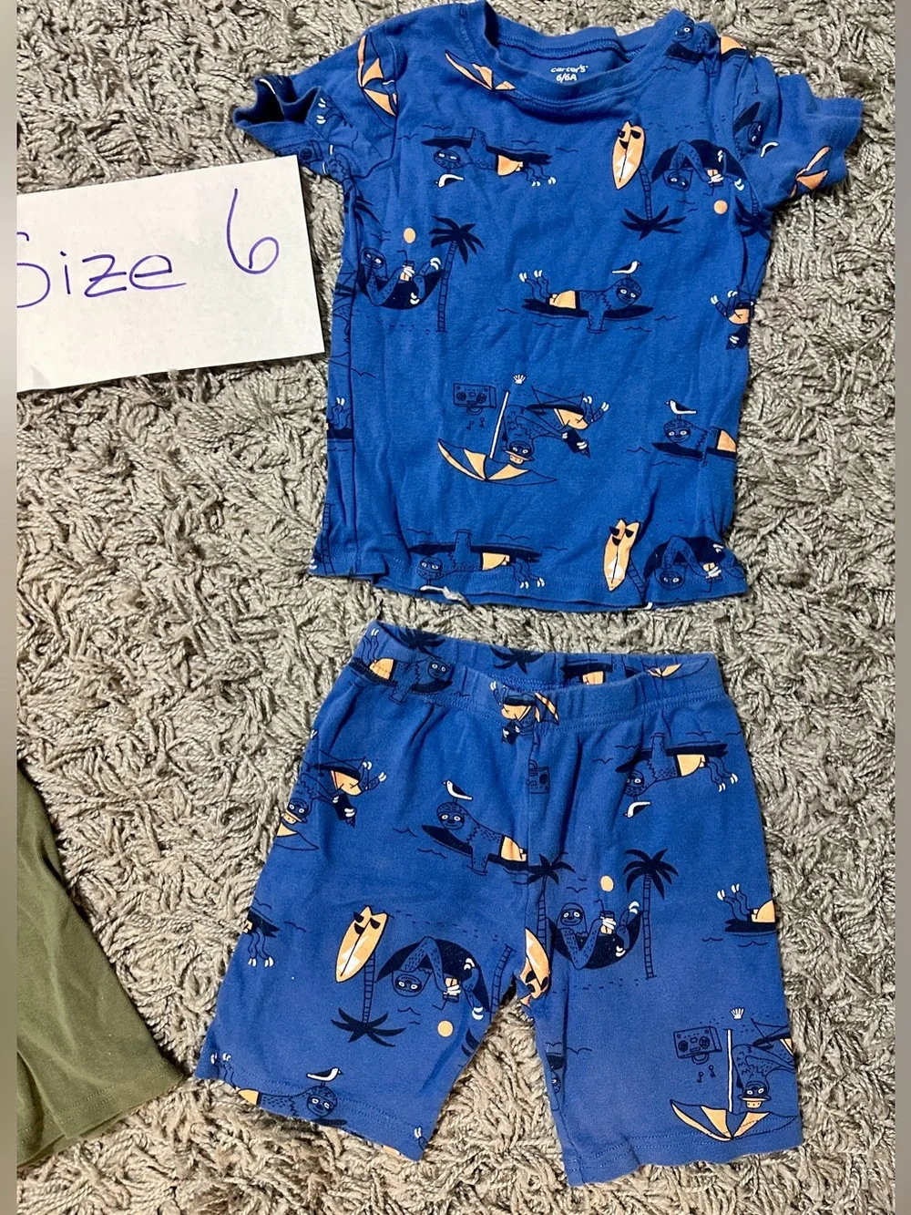 Kids Dino Graphic Tee & Shorts Set - Orange, Blue, Olive